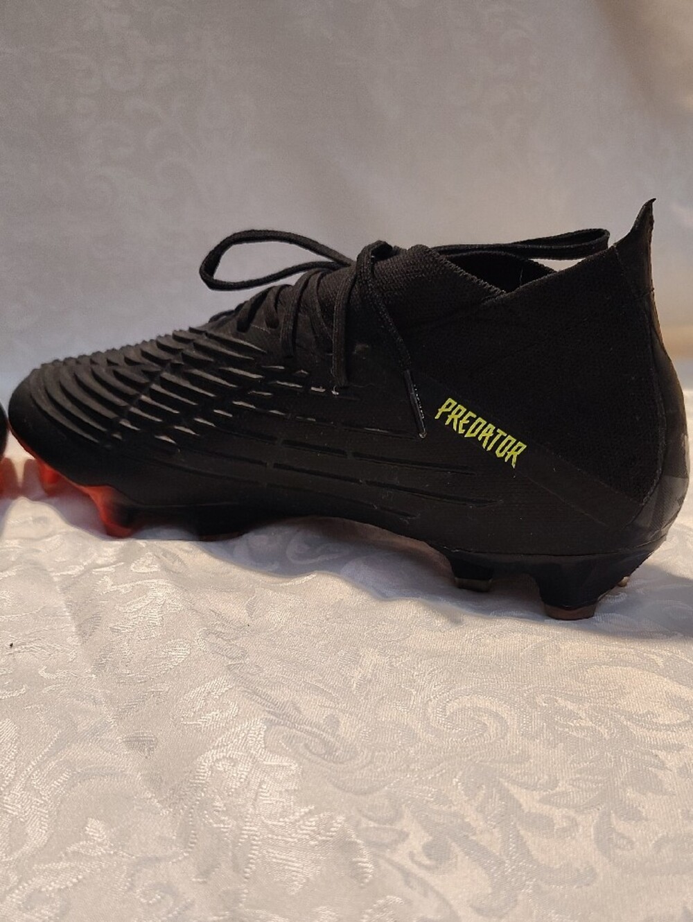 Adidas Men’s Black Soccer Cleats with Neon Yellow Stripes - Picture 5 of 8